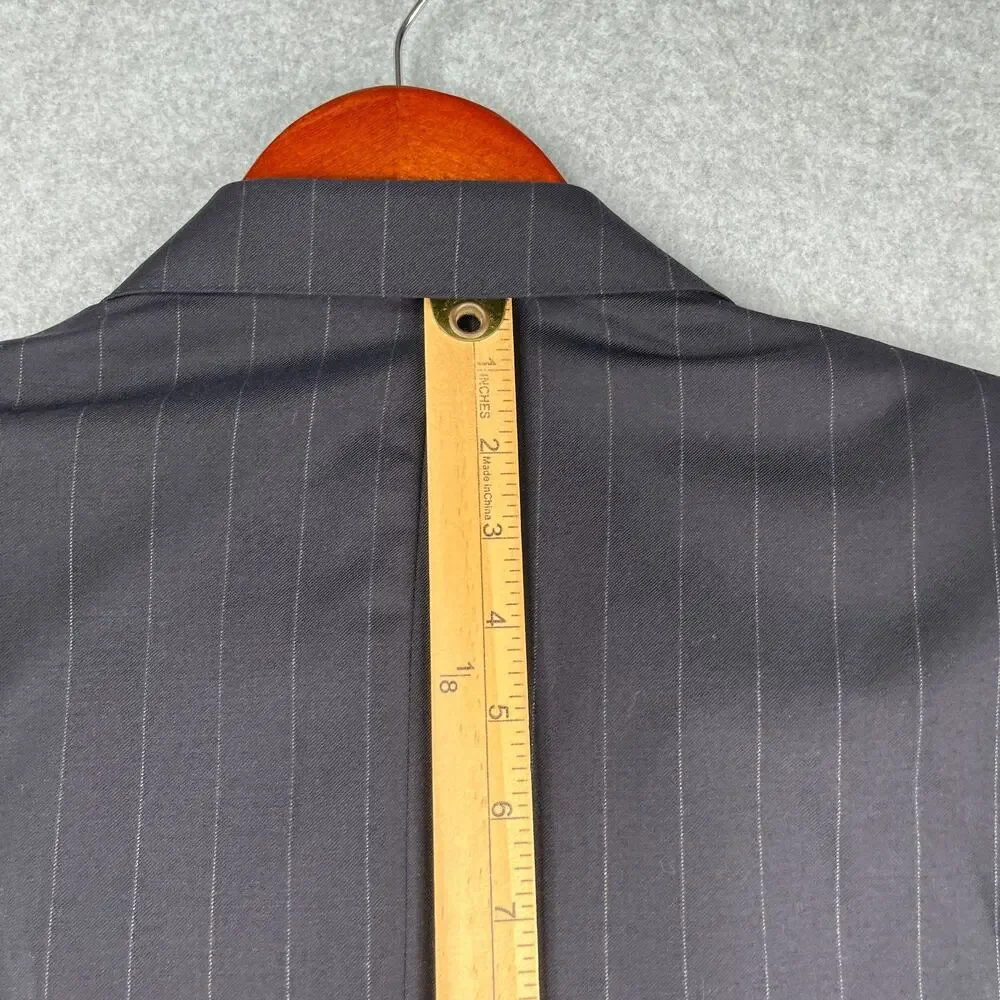 Hickey Freeman Loro Piana Suit Jacket 44 Reg Wool Pin Striped Single Vented